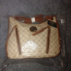 Polo Club Cream/BROWN Shoulder Bag, NWT